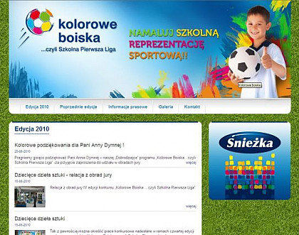 Strona internetowa projektu „Kolorowe Boiska …czyli Szkolna Pierwsza Liga”