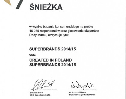 Superbrands 2014/15 dla marek Śnieżka i MAGNAT